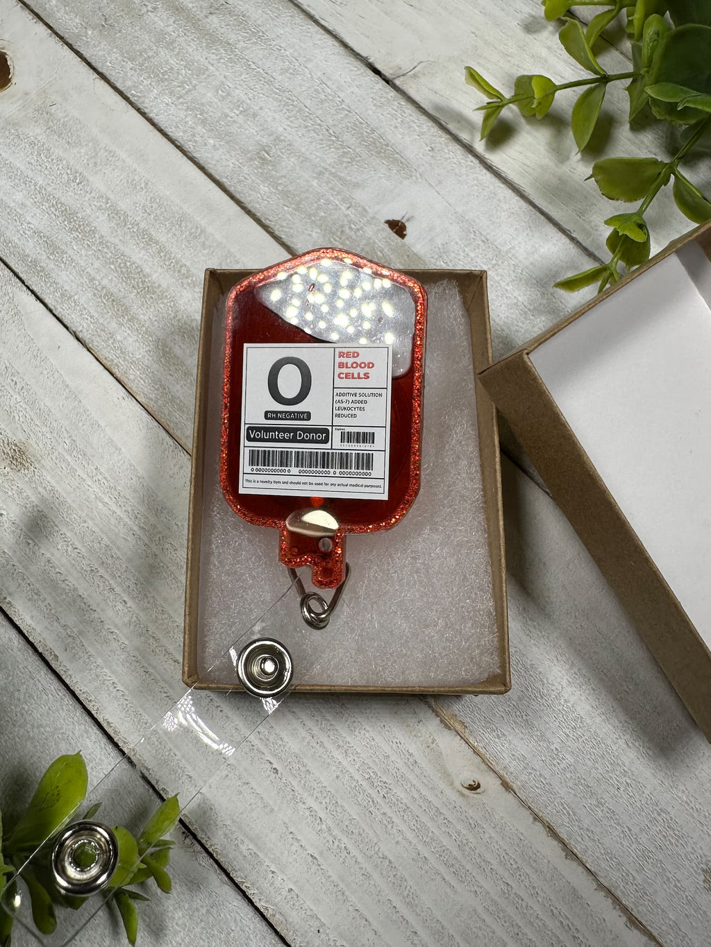 Blood Bag My Type Badge Reel ID Holder Nurse Phlebotomist Transfusion  Doctor ER